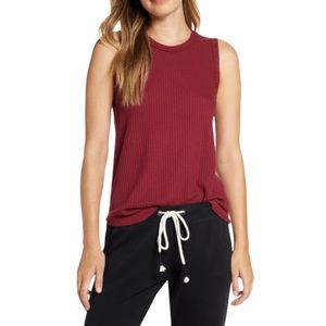 PJ Salvage‎ merlot sleeveless thermal waffle tank